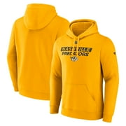Men's-Fanatics Gold Nashville Predators Authentic Pro Fleece Pullover Hoodie